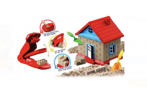 Joc creativ cu nisip kinetic – Creez casuta, joc educativ 3 ani [1]