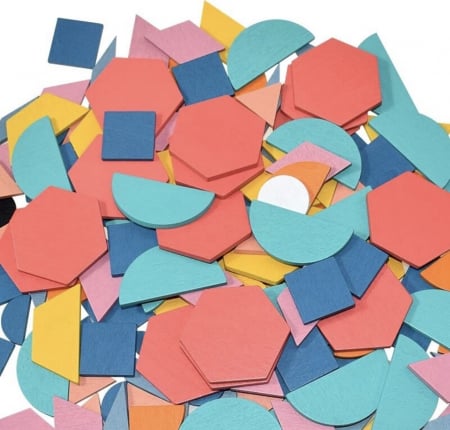 Joc educativ Tangram din lemn cu 180 piese, 3 ani [3]