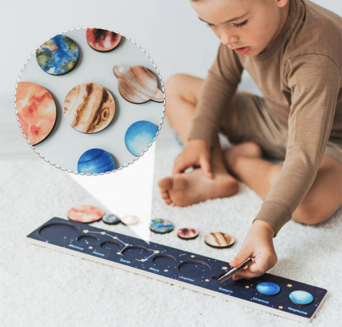 Jucarii Copii - Joc Montessori de tip puzzle incastru – Sistemul Solar