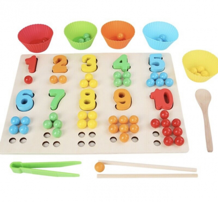 Jucarii Educative - Joc Montessori multifunctional-Numaratoare cu bile