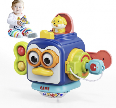 Jucarii Motrice si Senzoriale - Jucarie interactiva bebelusi – Busy Cube,12 luni