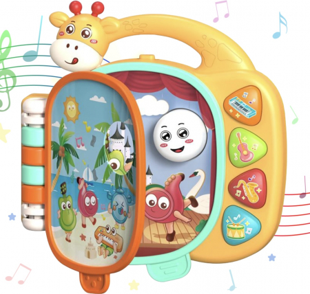 Jucarii muzicale - Jucarie interactiva Carte cu ilustratii vesele si pagini cu sunete