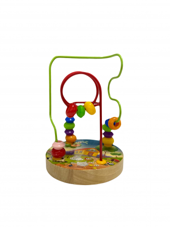 Jucarii Motrice si Senzoriale - Jucarie motricitate, labirint educativ din lemn, Ferma