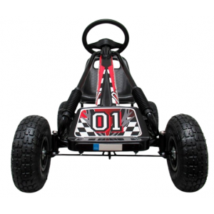 Kart cu pedale Gokart, 3-7 ani, roti gonflabile, G1 R-Sport - Negru [5]