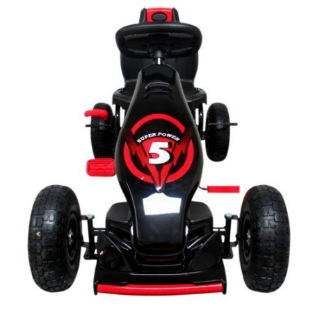 Kart cu pedale Gokart, 4-10 ani, roti gonflabile, G8 R-Sport - Rosu [2]