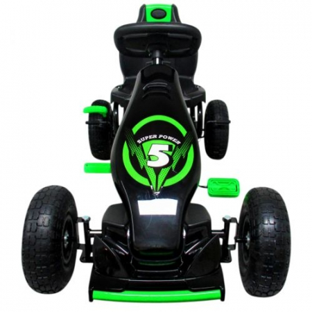 Kart cu pedale Gokart, 4-10 ani, roti gonflabile, G8 R-Sport - Verde [1]
