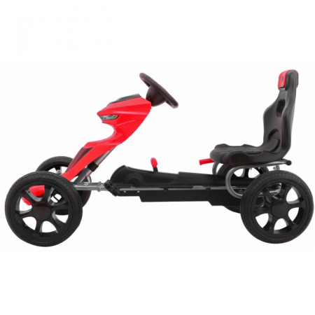 Kart cu pedale si roti EVA, varsta 3 ani+, 123x60x69 cm, Gokart GRAND RIDE - Rosu [2]
