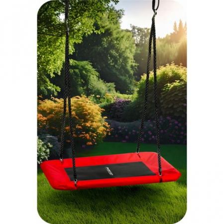 Leagan tip cuib pentru copii, dreptunghiular XXL, 110 x 70 cm, 150 kg, Neo-Sport 110501, Rosu [1]