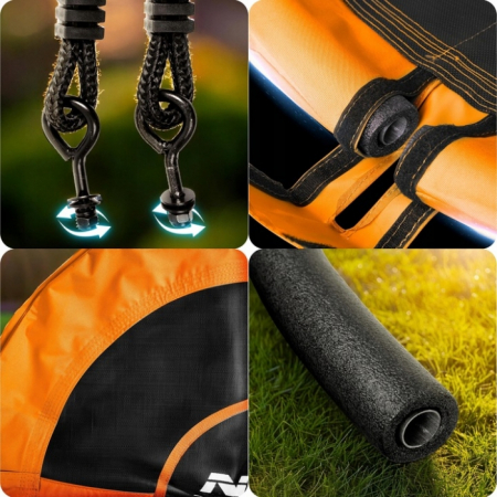 Leagan tip cuib pentru copii XXL, 100 cm, 150 kg, Neo-Sport 1084, Portocaliu [4]