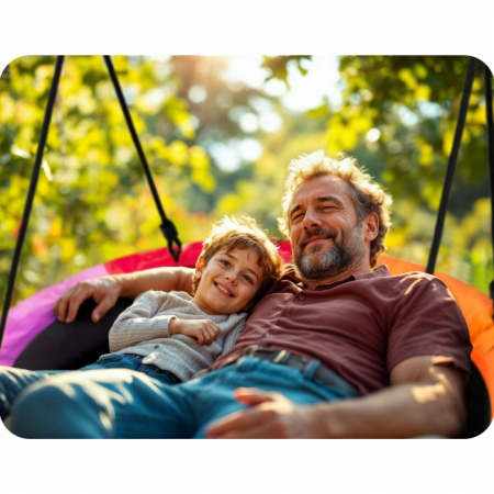 Leagan tip cuib pentru copii XXL, 100 cm, 150 kg, Neo-Sport 1085, Multicolor [2]
