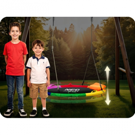 Leagan tip cuib pentru copii XXL, 100 cm, 150 kg, Neo-Sport 1085, Multicolor [5]