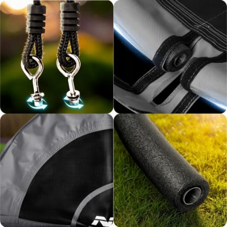 Leagan tip cuib pentru copii XXL, 110 cm, 150 kg, Neo-Sport 110311, Gri [4]