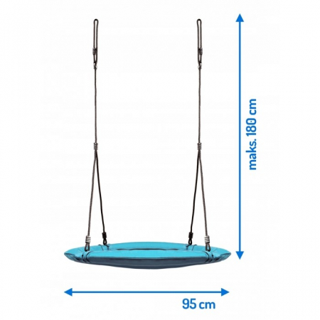 Leagan tip cuib pentru copii XXL, 95 cm, 150 kg, Neo-Sport 1002, Turcoaz [2]