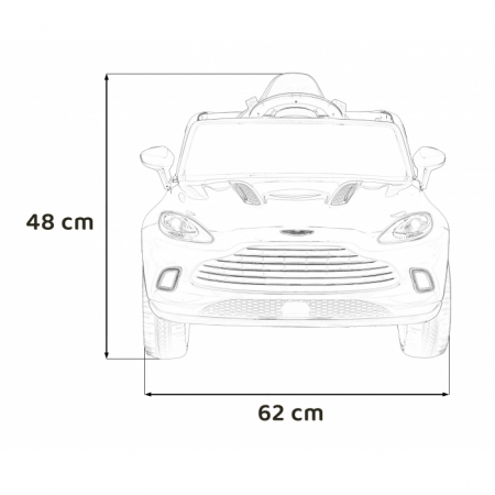 Masinuta electrica cu telecomanda ASTON MARTIN DBX, roti EVA, scaun tapitat, 105x62x48 cm, putere 100W - Rosu [2]