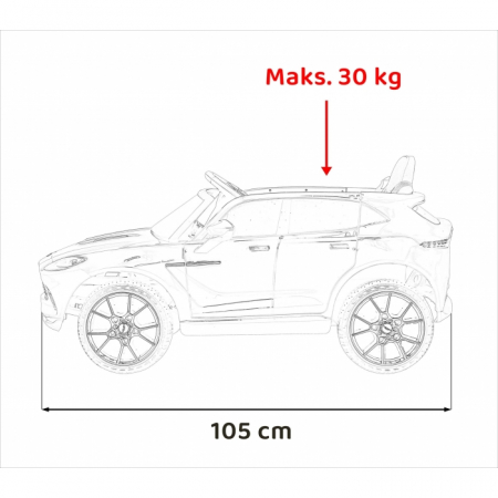 Masinuta electrica cu telecomanda ASTON MARTIN DBX, roti EVA, scaun tapitat, 105x62x48 cm, putere 100W - Rosu [3]