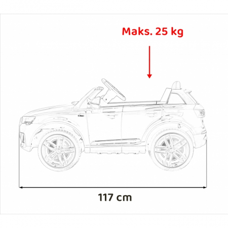 Masinuta electrica cu telecomanda AUDI Q7 NEW LIFT, roti EVA, scaun tapitat, 117x67x54 cm, putere 70W - Rosu [3]