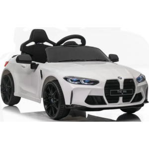 Masinuta electrica cu telecomanda BMW M4, 110x70x50 cm, varsta 1-5 ani, roti EVA, scaun din piele ECO, putere 90W - Alb [1]