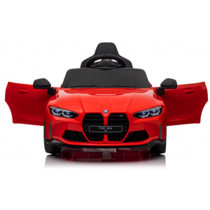 Masinuta electrica cu telecomanda BMW M4, 110x70x50 cm, varsta 1-5 ani, roti EVA, scaun din piele ECO, putere 90W - Rosu [4]