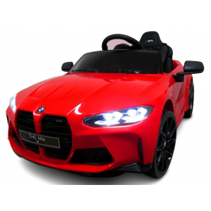 Masinuta electrica cu telecomanda BMW M4, 110x70x50 cm, varsta 1-5 ani, roti EVA, scaun din piele ECO, putere 90W - Rosu [1]