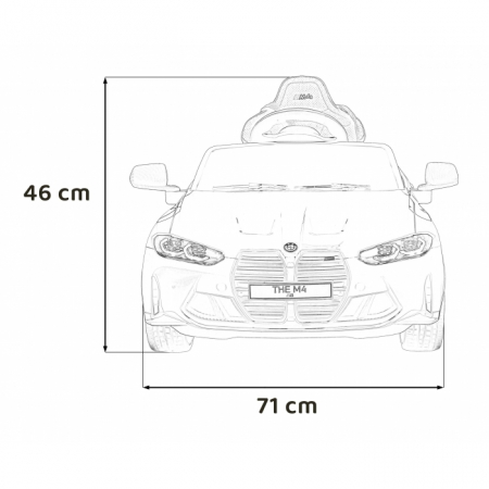 Masinuta electrica cu telecomanda BMW M4, roti EVA, scaun tapitat, 112x71x46 cm, putere 70W - Galben [17]