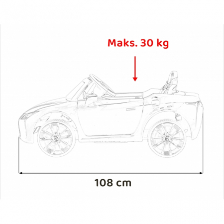 Masinuta electrica cu telecomanda LEXUS LC500, roti EVA, scaun tapitat, 108x60x43 cm, putere 70W - Rosu [2]