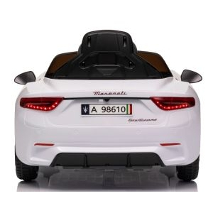 Masinuta electrica cu telecomanda MASERATI GranTurismo, 99x59.5x44 cm, varsta 1-4 ani, roti EVA, scaun din piele ECO, putere 90W - Alb [5]