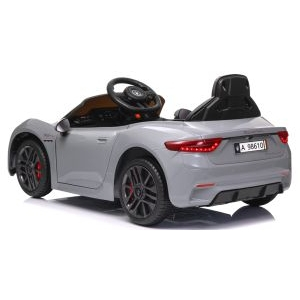 Masinuta electrica cu telecomanda MASERATI GranTurismo, 99x59.5x44 cm, varsta 1-4 ani, roti EVA, scaun din piele ECO, putere 90W - Gri [4]