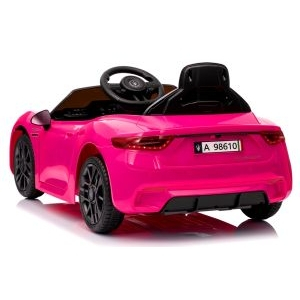 Masinuta electrica cu telecomanda MASERATI GranTurismo, 99x59.5x44 cm, varsta 1-4 ani, roti EVA, scaun din piele ECO, putere 90W - Roz [4]