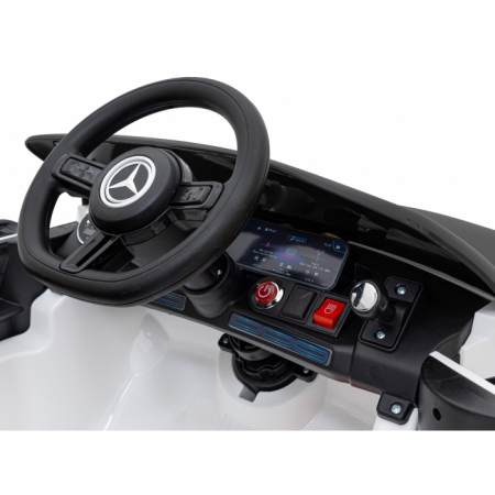 Masinuta electrica cu telecomanda MERCEDES BENZ AMG EQA, roti EVA, scaun tapitat, 101x69x53 cm, putere 70W - Alb [12]