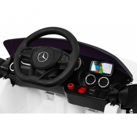 Masinuta electrica cu telecomanda MERCEDES BENZ GT, roti EVA, scaun tapitat, 108x68x48 cm, putere 70W - Alb [7]