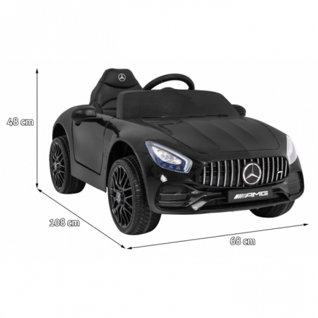 Masinuta electrica cu telecomanda MERCEDES BENZ GT, roti EVA, scaun tapitat, 108x68x48 cm, putere 70W - Negru [1]