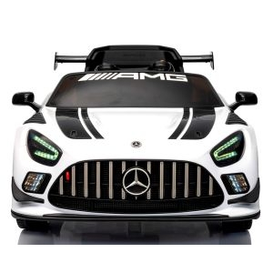 Masinuta electrica cu telecomanda MERCEDES GT3 EVO, 114x69x45 cm, varsta 1-5 ani, roti EVA, scaun din piele ECO, putere 90W - Alb [1]