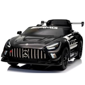 Jucarii exterior - Masinuta electrica cu telecomanda MERCEDES GT3 EVO, 114x69x45 cm, varsta 1-5 ani, roti EVA, scaun din piele ECO, putere 90W - Negru