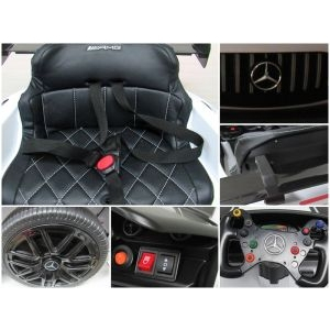 Masinuta electrica cu telecomanda MERCEDES GT3 EVO, 114x69x45 cm, varsta 1-5 ani, roti EVA, scaun din piele ECO, putere 90W - Negru [5]