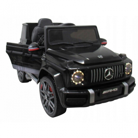 Masinuta electrica cu telecomanda, roti EVA, scaun piele Mercedes G63 - Negru [2]