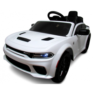 1 IUNIE - Masinuta electrica cu telecomanda, roti EVA, varsta 1-5 ani, putere 90W, 107x68x53 cm, DODGE SRT R-Sport - Alb