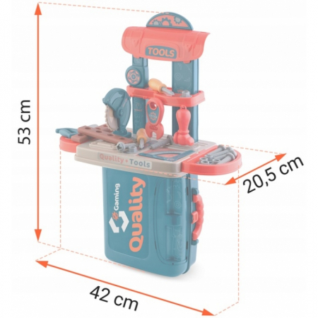 Mini atelier de lucru 3 in 1 cu unelte pentru copii Ricokids 772600 [7]