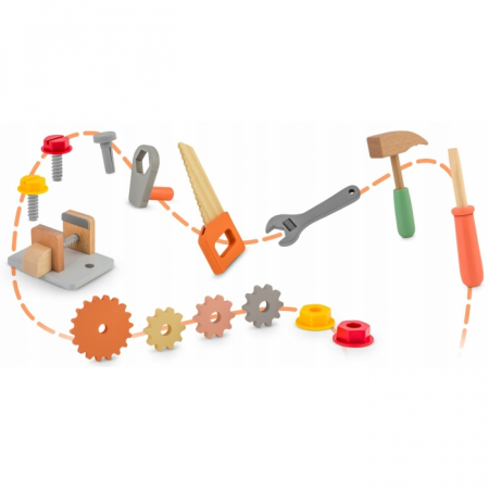 Mini atelier de lucru din lemn cu accesorii incluse, 30 x 25 x 30 cm, Ricokids RK-877 [6]