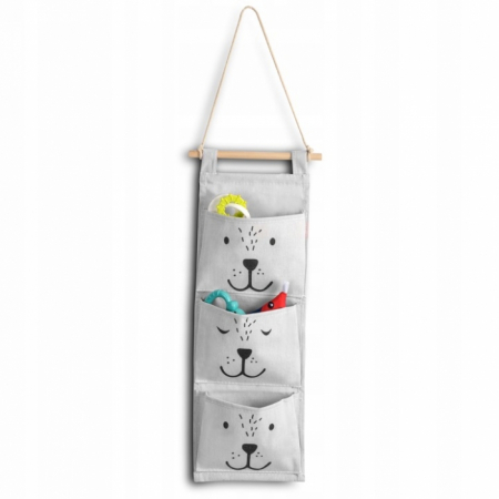 Organizator textil de perete cu 3 compartimente Nukido NK-403 - Gri [2]