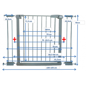 Poarta de siguranta din metal 79-105 cm R-Sport S2 - Gri [2]