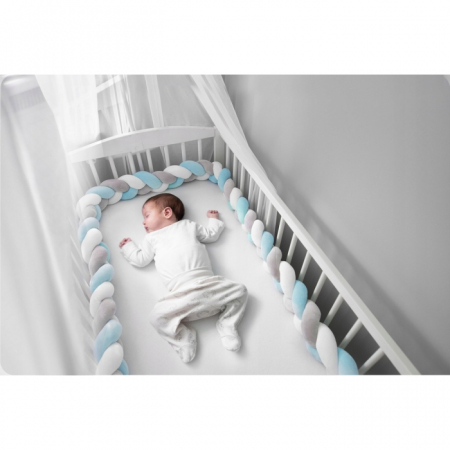 Protectie laterala pentru patut, impletita, 3 m, Ricokids 722101 - Albastru [2]