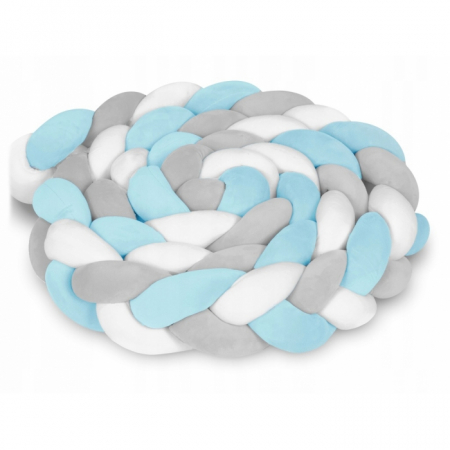 Protectii patut - Protectie laterala pentru patut, impletita, 3 m, Ricokids 722101 - Albastru