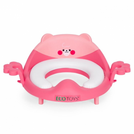 Reductor toaleta cu manere pentru copii Ecotoys PP104 - Roz [3]