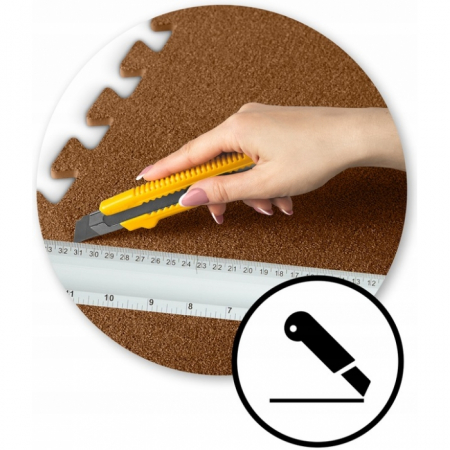 Salteluta de joaca multifunctionala tip puzzle, 180 x 120 cm, Massido 650102 - Maro [3]