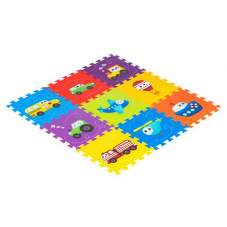 Salteluta de joaca pentru copii 86 x 86 x 1 cm IPlay 0392 - Vehicule [2]