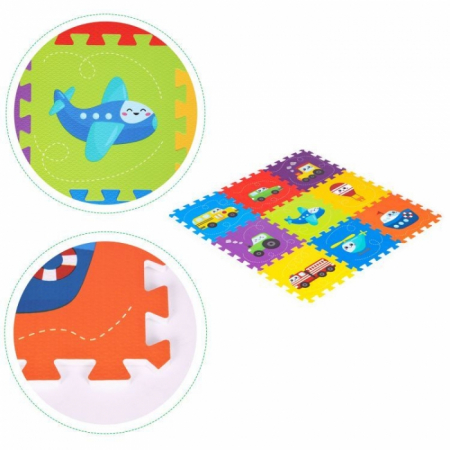 Salteluta de joaca pentru copii 86 x 86 x 1 cm IPlay 0392 - Vehicule [5]