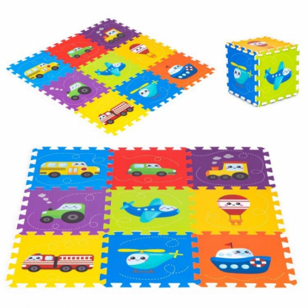 Salteluta de joaca pentru copii 86 x 86 x 1 cm IPlay 0392 - Vehicule [1]