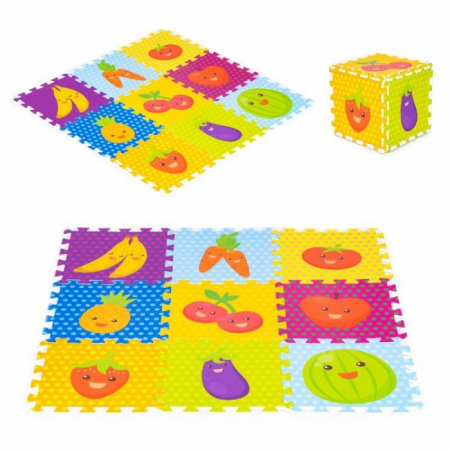 Salteluta de joaca pentru copii 86 x 86 x 1 cm IPlay 0393 - Fructe si legume [1]