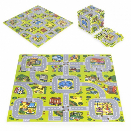 Covor de Joaca - Salteluta de joaca pentru copii 90.5 x 90.5 x 1 cm ECOEVA018 - Orasel
