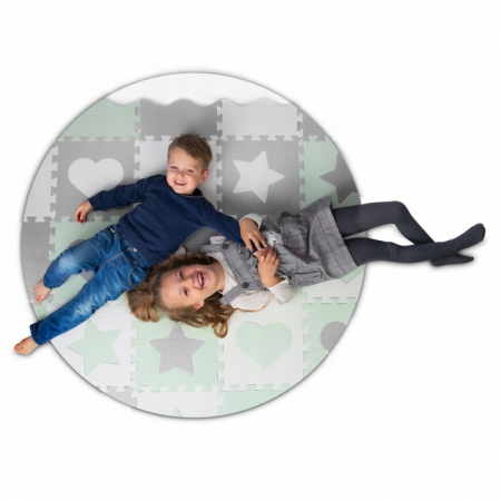 Salteluta de joaca tip puzzle cu 16 elemente pentru copii, 151 x 151 cm, Ricokids 738100 - Mint [7]
